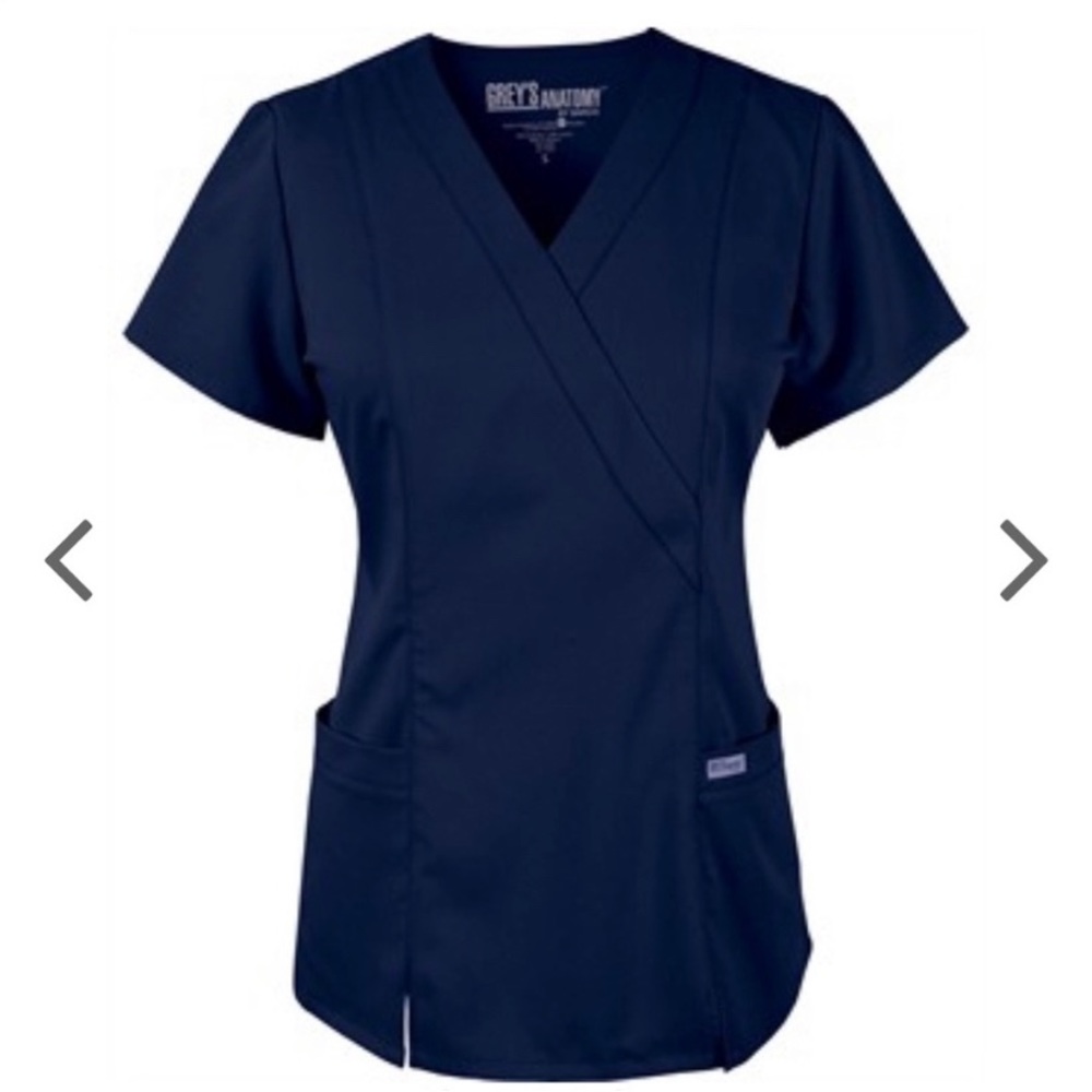 Grey’s Anatomy | Mock Wrap Scrub Top in Color Twilight